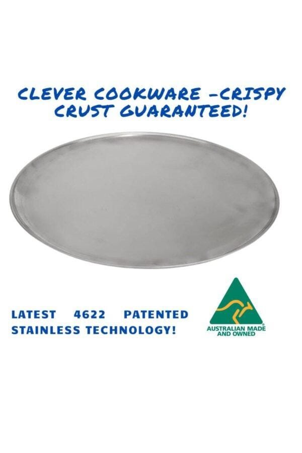 15 and 1/2 Inch (395mm) Pizza Trays from 0.7mm Core 4622 Ferritic Stainless Steel